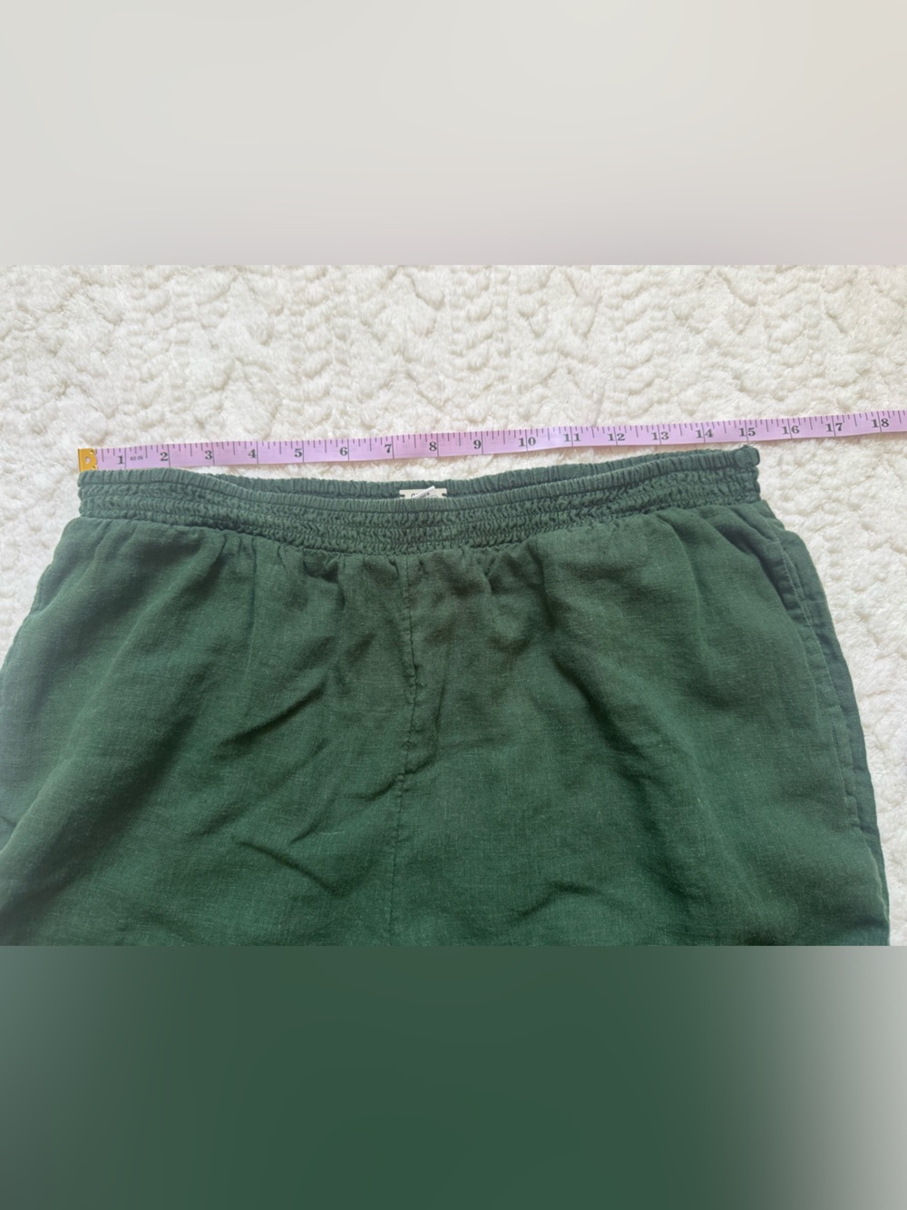 Anthro Green Linen Blend Wide Leg Pull-On Pants Size S Resort - Picture 5 of 6